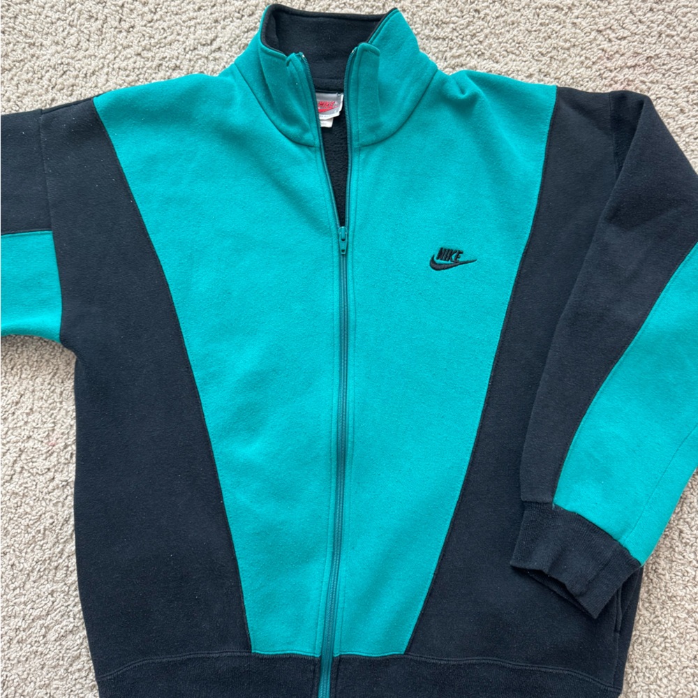 Vintage Nike Teal and Black Jacket made in USA